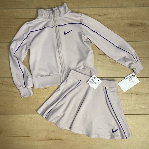 Nike Kids Girls Varsity Prep Toddler Track Scooter Jacket and Skirt Set XS 3-4 - Picture 2 of 6